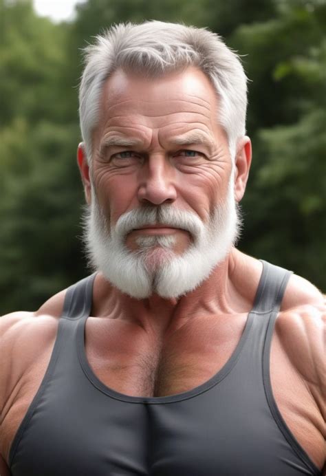 Big Beefy Mature Man With Long Grey Beard Prompts Stable Diffusion Online
