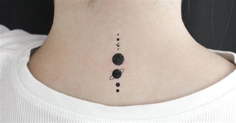 Minimalistic Solar System Temporary Tattoo Located On