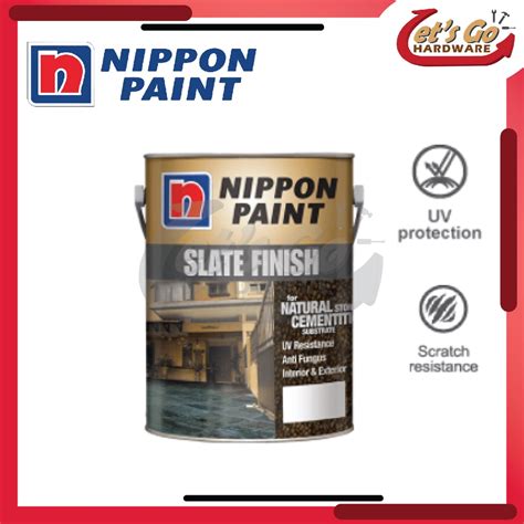 5L Nippon Paint Slate Finish For Kilat Utk Batu Pebble Wash Sand Stone