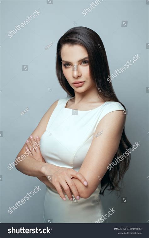 Successful Gorgeous Brunette Model Woman Long Stock Photo Shutterstock