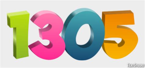 1305 Text Effect and Logo Design Number