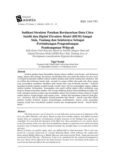 Indikasi Struktur Patahan Berdasarkan Data Citra Satelit Dan Digital