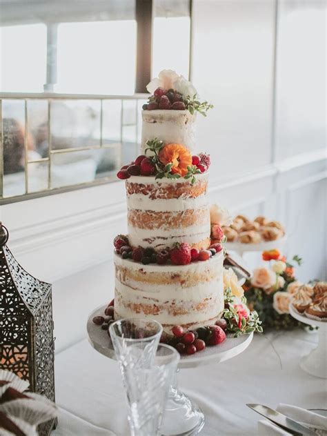 Semi Naked Wedding Cakes That Are Light On Frosting
