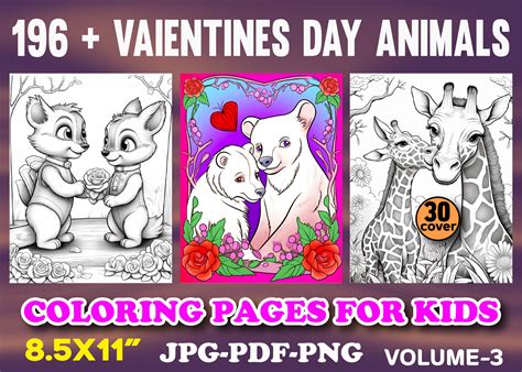 Valentine’s Day Animals Coloring Pages Graphic by ArT zone · Creative ...