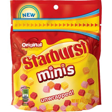 Starburst Mini Fruit Chews Favereds Unwrapped 8 Ounce