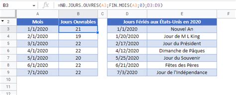 Mise Jour Imagen Formule Jours Ouvrables Excel Fr Thptnganamst