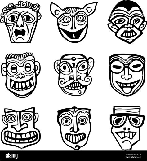 African Mask White Background Black And White Stock Photos And Images Alamy