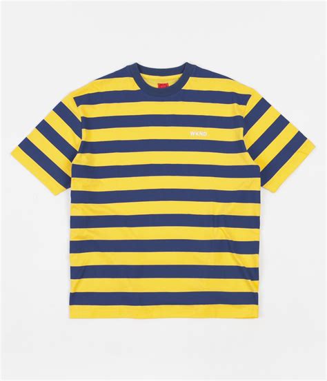 Wknd Stripe T Shirt Blue Yellow Flatspot