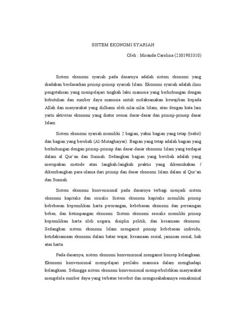 Sistem Ekonomi Syariah Pdf