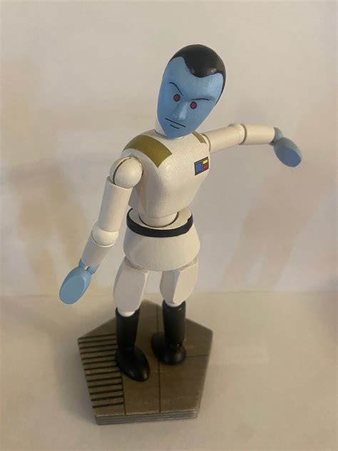 Disney Parks Star Wars Galaxys Edge Wooden Admiral Thrawn Toy Figurine