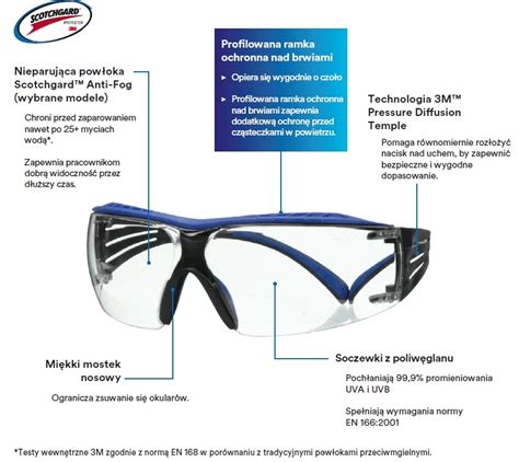 Okulary Ochronne 3M SecureFit 400X Black Vermillion