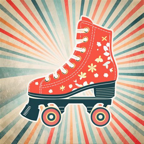 retro  roller skate art print  stock photo public domain pictures