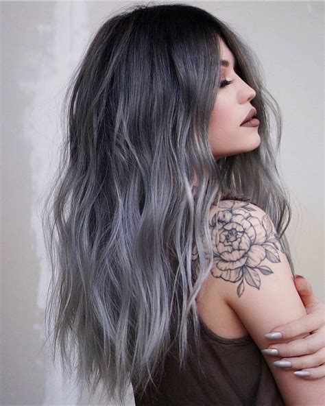 Black Hair With Silver Tips