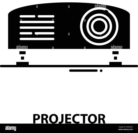 projector symbol icon, black vector sign with editable strokes, concept ...