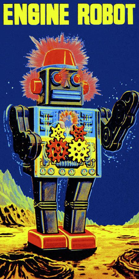 Engine Robot Drawing by Vintage Toy Posters - Fine Art America