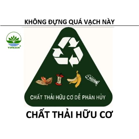 Nhãn phân loại rác theo quy định biểu tượng cảnh báo logo phân loại