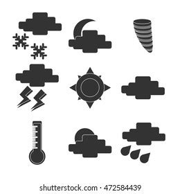 Meteorology Weather Icons Set Stock Illustration Shutterstock