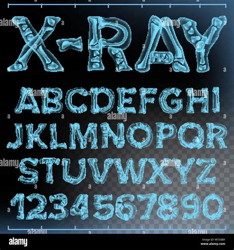 X Ray Font Vector Transparent Roentgen Alphabet Radiology 3d Scan
