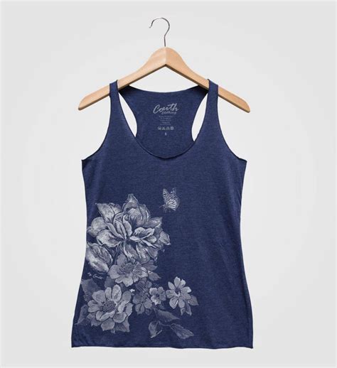 Flower Tank Top Womens Tank Top Triblend Racerback Etsy