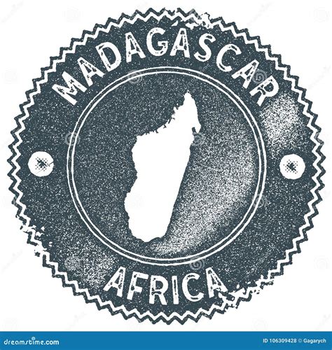 Timbre De Vintage De Carte Du Madagascar Illustration de Vecteur