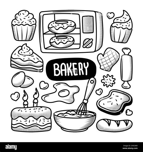 Collections Of Bakery Hand Drawn Doodle Elements Stock Vector Image