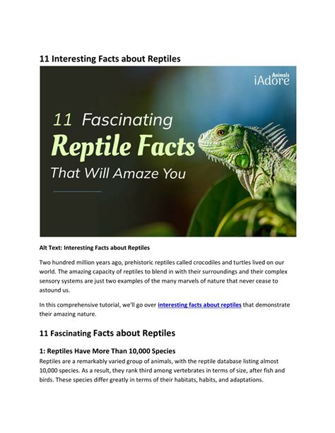 Ppt 11 Interesting Facts About Reptiles Powerpoint Presentation Free