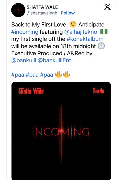 Shatta Wale announces first single ‘Incoming’ off his ‘Konekt’ album
