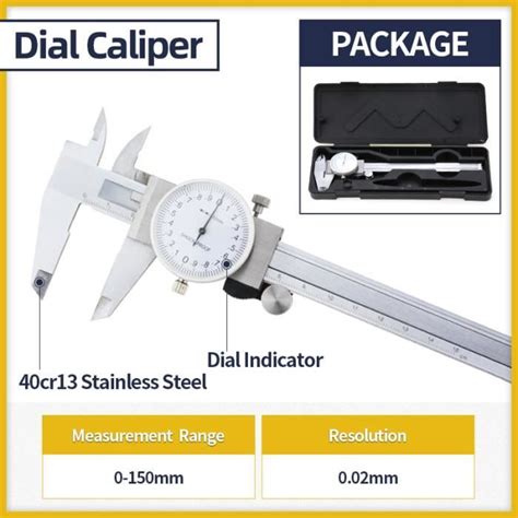 MICROMETRE Box Dial Caliper Pied à coulisse numérique en métal en