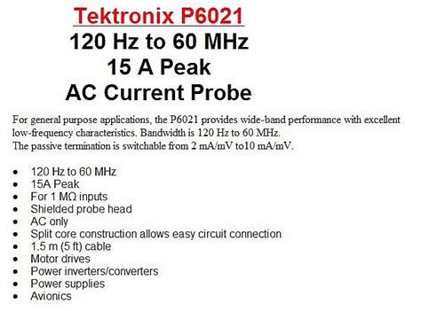 소리전자 - TEKTRONIX P6021 AC CURRENT PROBE