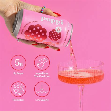 poppi raspberry rose prebiotic soda  oz