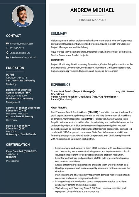 Project Manager Resume Example In 2025 Resumekraft