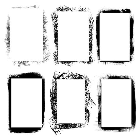 Premium Vector Grunge Brushstroke Frame Set Vector Illustration