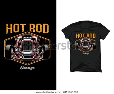 Hot Rod Speed Car Vintage Tshirt Stock Vector Royalty Free