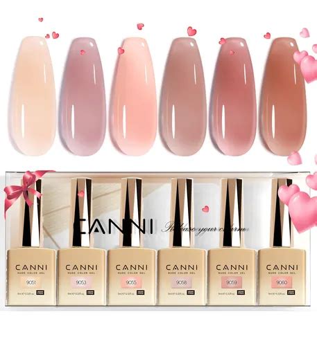 Conjunto De Esmaltes Em Gel Canni Jelly Nude Pink Ml X P Frete Gr Tis