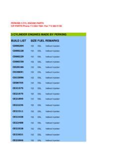 3 CYLINDER ENGINES MADE BY PERKINS BUILD LIST SIZE … / 3-cylinder ...