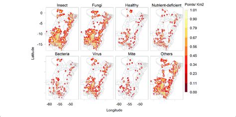 Kernel Density Of Images Collected By Plantix Users And Agronomists