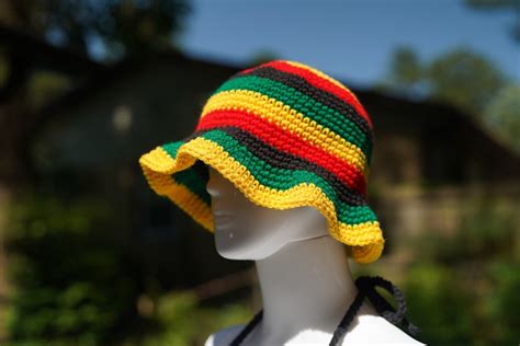 Handmade Jamaica Rasta Crochet Bikini Piece Set With Micro Mini Skirt