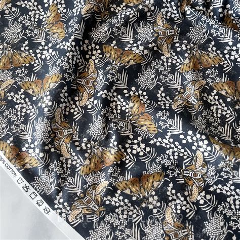 Moth Charcoal 90814 98 Wabi By Holli Zollinger Figo Fabrics Continuous