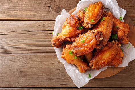 Premium Photo Crispy Fried Chicken Wings On Wooden Table