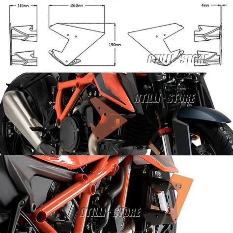 New Orange For Superduke Super Duke R Side Downforce Naked Spoiler Fixed Winglets Fairing