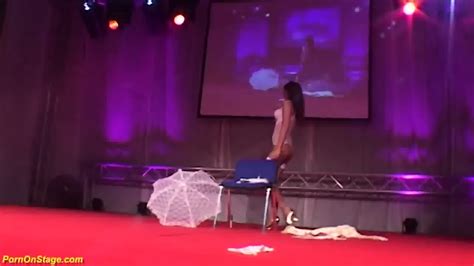 Busty Milf Masturbating On Stage