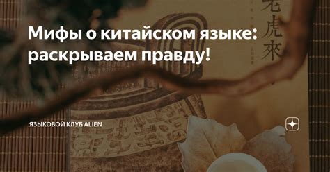 Мифы о китайском языке: раскрываем правду! | Языковой клуб Alien | Дзен