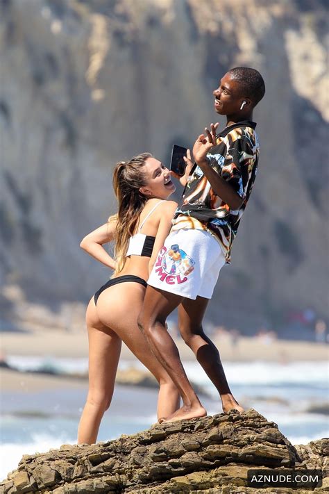 Delilah Belle Hamlin Sexy In A Black And White Bikini In Malibu Aznude