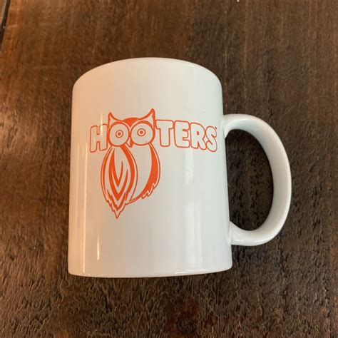 Hooters White Coffee Mug With Orange Owl Tea Hot Chocolate Ounces Tea Cup Etsy