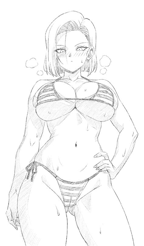 Android Dragon Ball Dragonball Z Absurdres Highres Girl Bikini Breasts Large Breasts