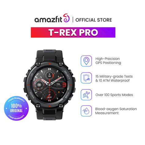 Jual Amazfit Official T Rex Pro Mm Smartwatch Amoled Screen Gps