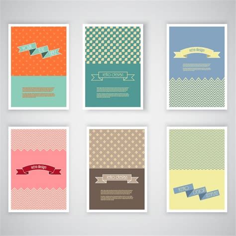 vector collection  retro card