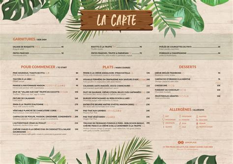 Menu Ino Plage Em Saint Paul De Vence Thefork