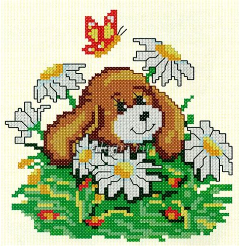 Вышивка крестом Собаки. Схемы