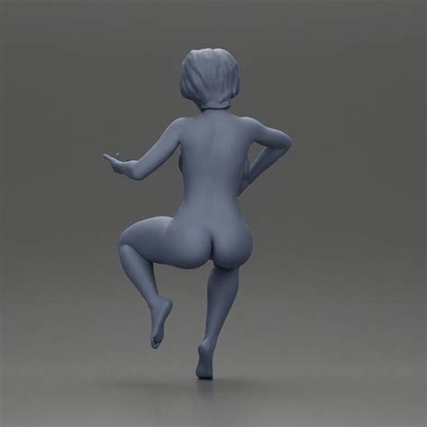 D Printable Naked Woman Guitarist With Playing A Folk Guitar By DGeschaft Miniatures Figures